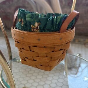 Vintage Longaberger Basket with Green Floral Liner